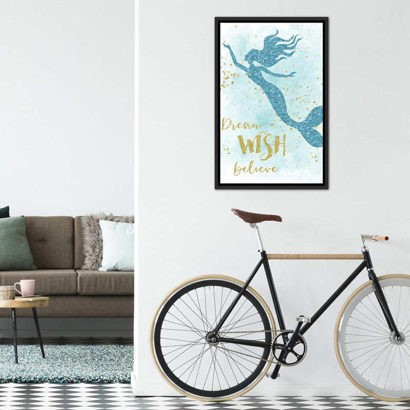 Art de rêve de voeux, H 40 po x l 26 po x P 1,5 po, Toile encadrée de bois rustique foncé