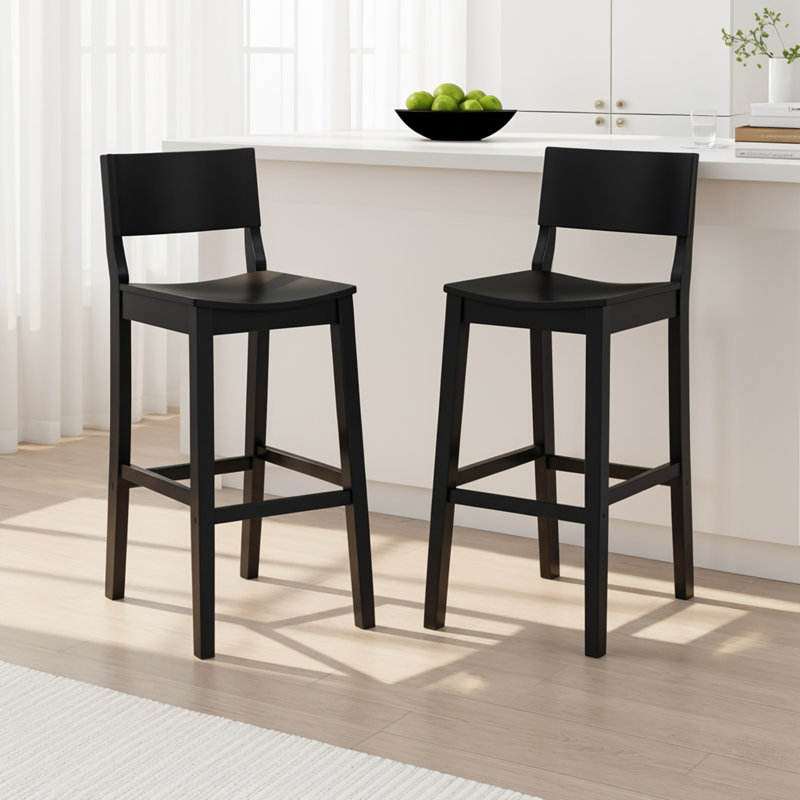 Tabouret de bar 30 po Yalingup, Tabouret de bar (siège d'une hauteur de 30,5 po), Noir