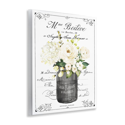 Fleurs françaises françaises avec plaque murale Script, design par lettré et doublé