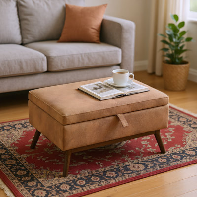 Table basse carrée avec repose-pieds, banc de rangement pour chaussures pour le salon, le vestibule et la salle familiale