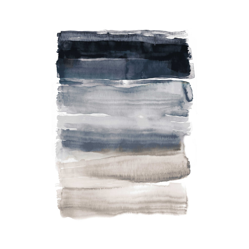 «Blue Watercolor Brushstrokes», peinture sur toile tendue, H 32 po x l 24 po