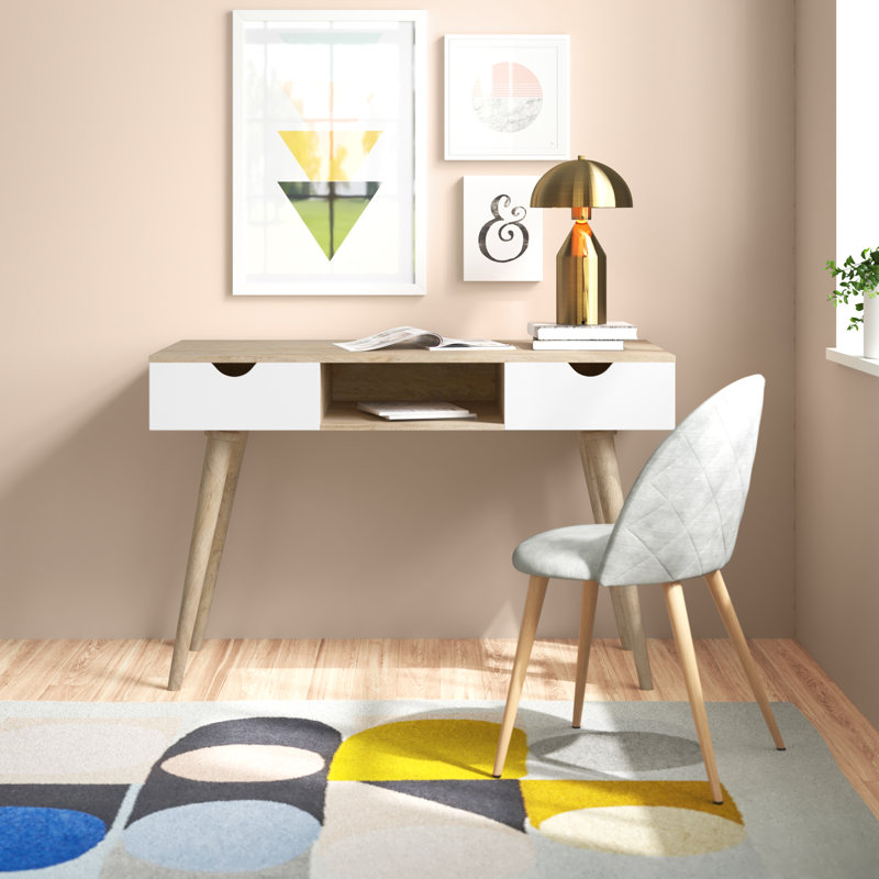 Rousseau Solid Wood Writing Desk, Natural