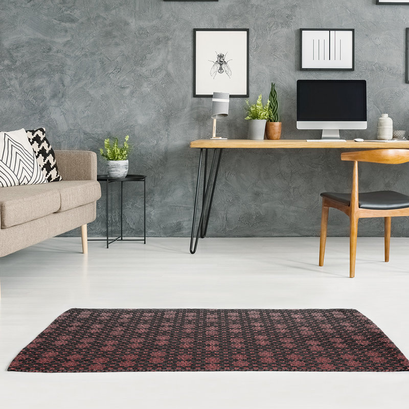 Chenille Toile Indoor Rug, Rectangle 4' x 6'