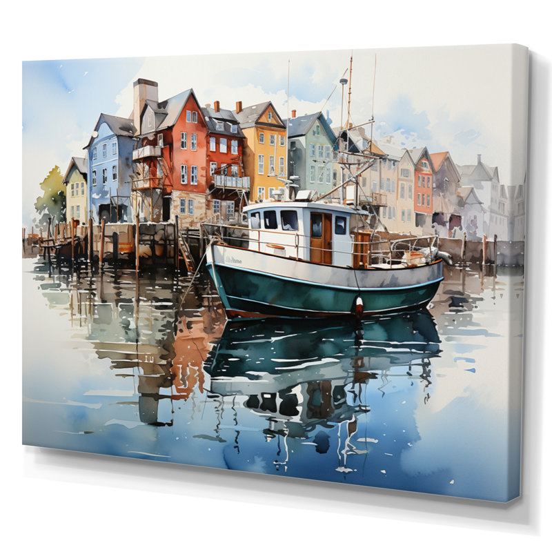 Port Port Reflections XVII sur toile, H 30 po x l 40 po x P 1,5 po, Toile tendue