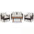 4-pieces PE Rattan Outdoor Sofa Set with soft Cushion