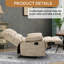 Fauteuil inclinable manuel surdimensionné - Chaise longue en tissu moelleux pour le salon, conception confortable à dossier à tirette-716838116