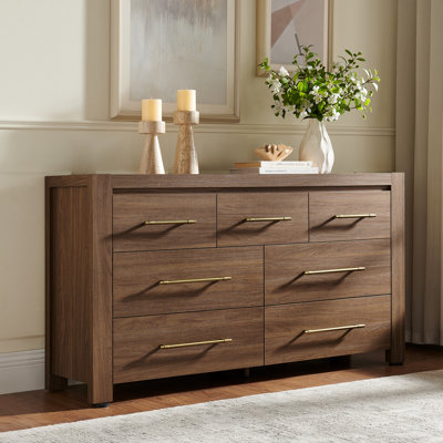 Commode moderne à 7 tiroirs de 57,4 po de largeur