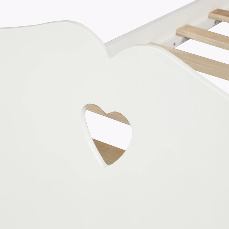Lit plateforme en bois massif Eastford, Blanc