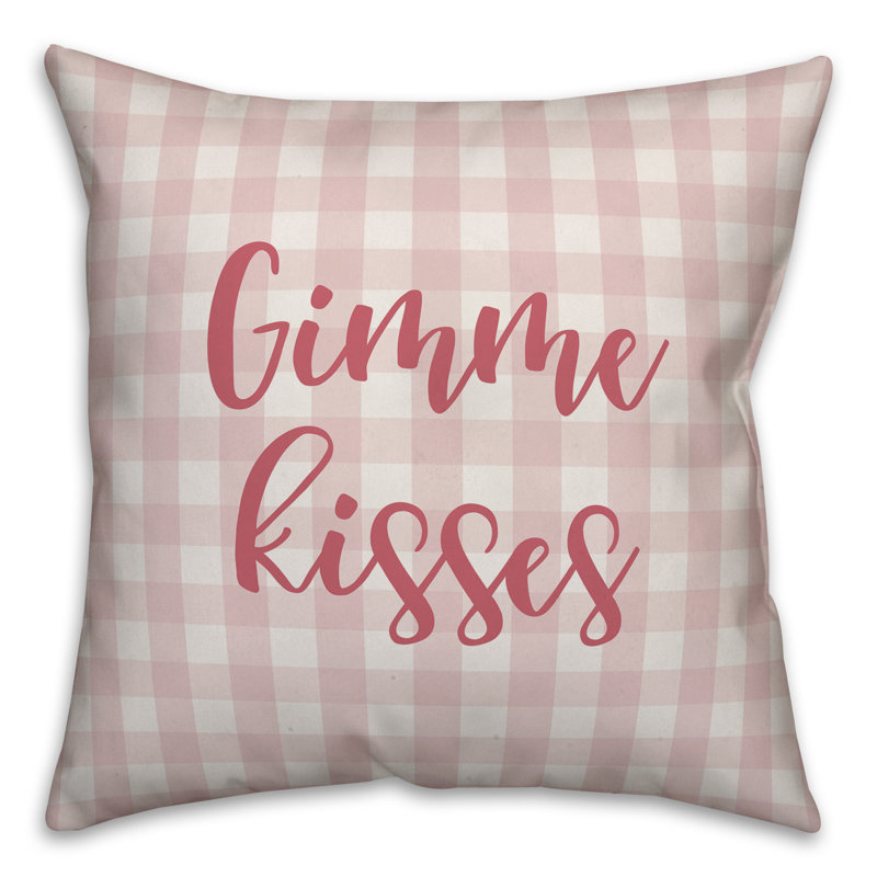 Plaid Throw Pillow, Throw Pillow, Pink