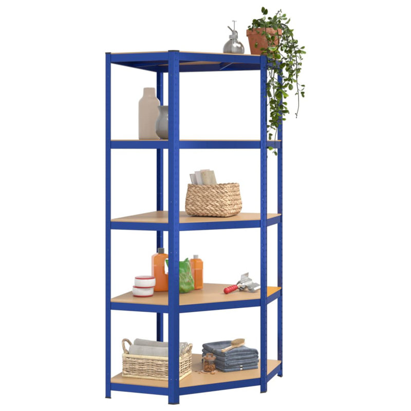 Galvanised Steel, Blue, 180cm H x 75cm W x 75cm D