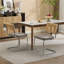Chaises de salle à manger RetroWeave recouvertes de cuir PU avec pattes en métal-135411782