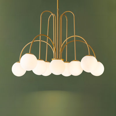 Spoffo 10-Light Modern Sputnik Ceiling Light Glass Bubble Chandelier