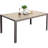 Patio Dining Table for 6, Wood-like Plastic Rectangular Table for Deck, Garden, Backyard