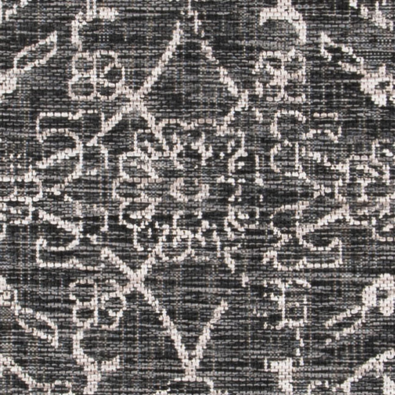Tapis d'intérieur / extérieur Amedee Performance, Round 5'3", Black/Ivory