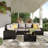 6 Pieces Outdoor Patio Furniture Set, With Cushions And Glass Coffee Table, Pe Rattan Outdoor Wicker Sectional Furniture Sofa Set-586410615