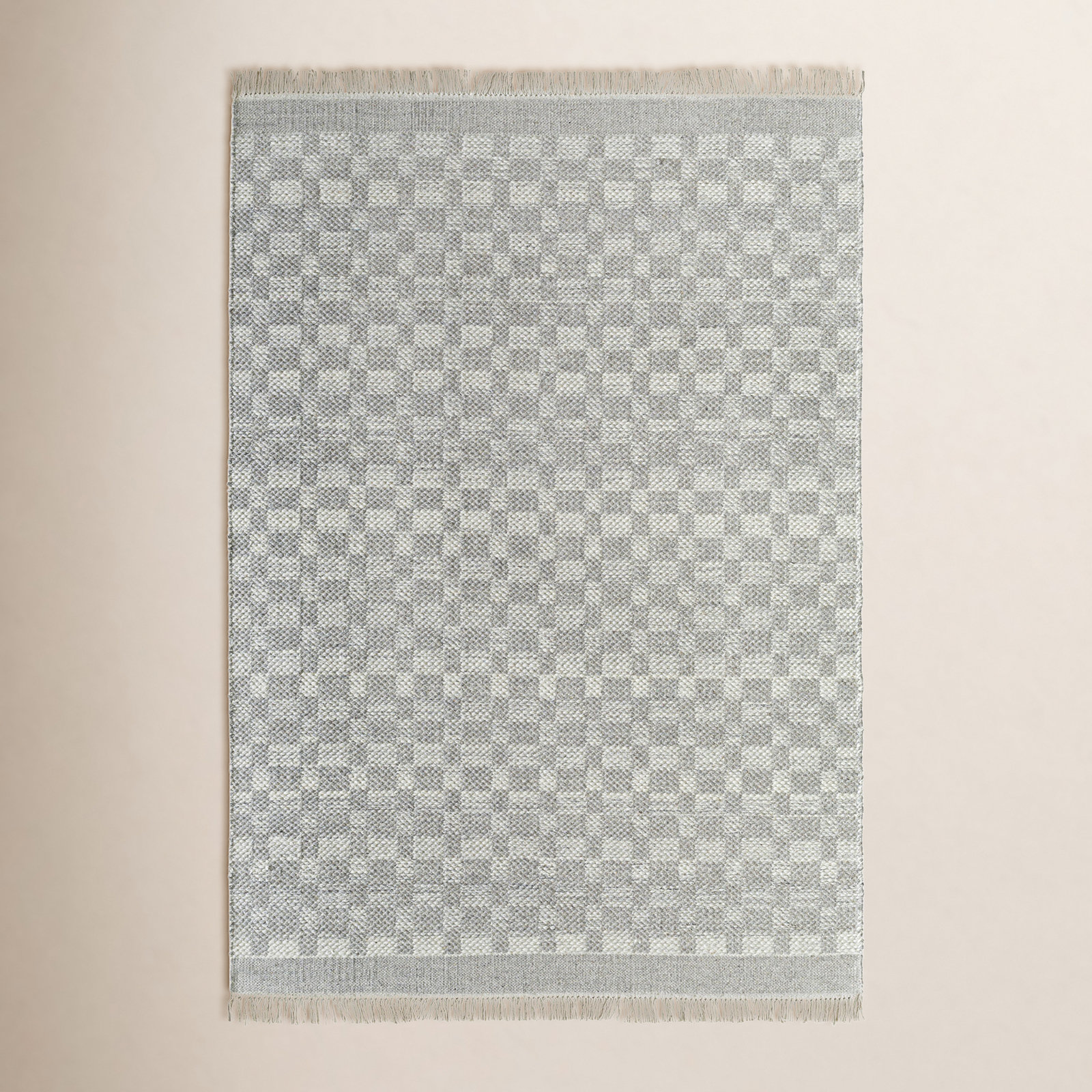 Lavande Hand-Woven Plaid Rug, Rectangle 3'6" x 5'6"