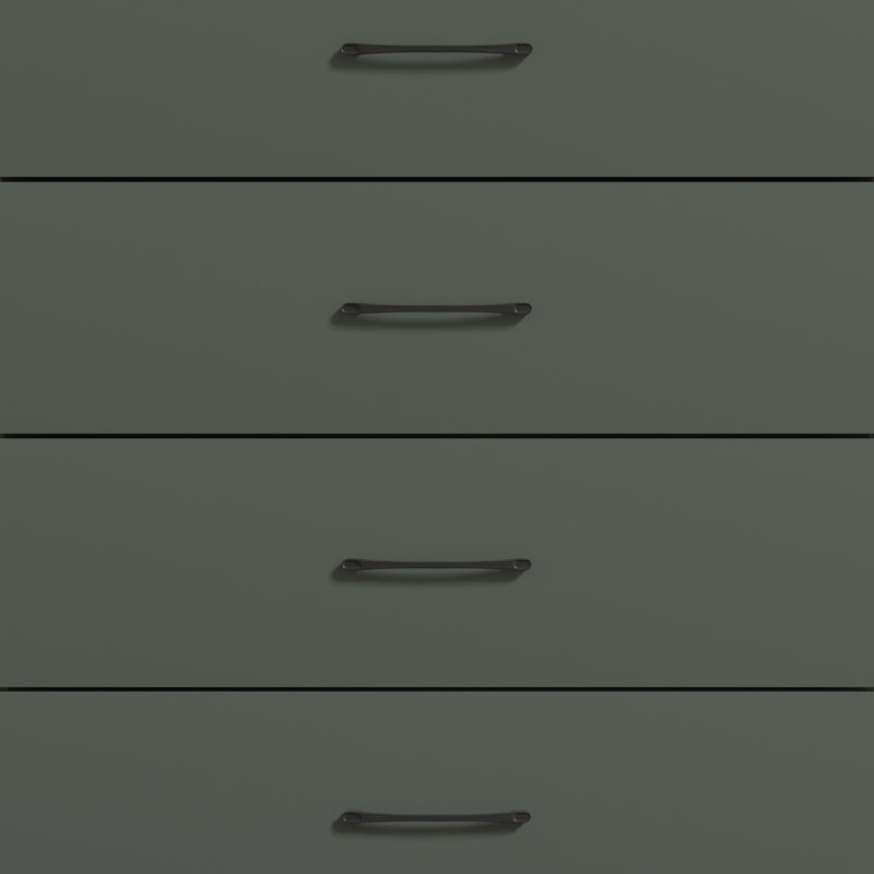 Commode 5 tiroirs Arkia, Vert/brun