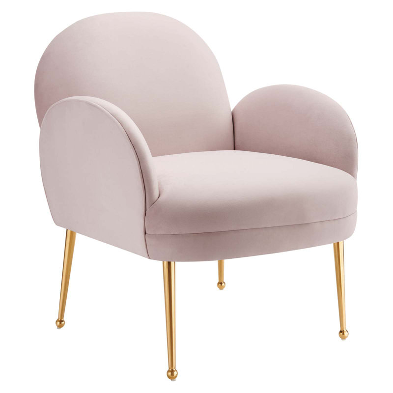 Modway Transcend Performance Velvet Armchair, Pink Velvet