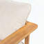 Canapé d'extérieur 3 places en bois d'acacia avec coussins beiges, finition teck clair