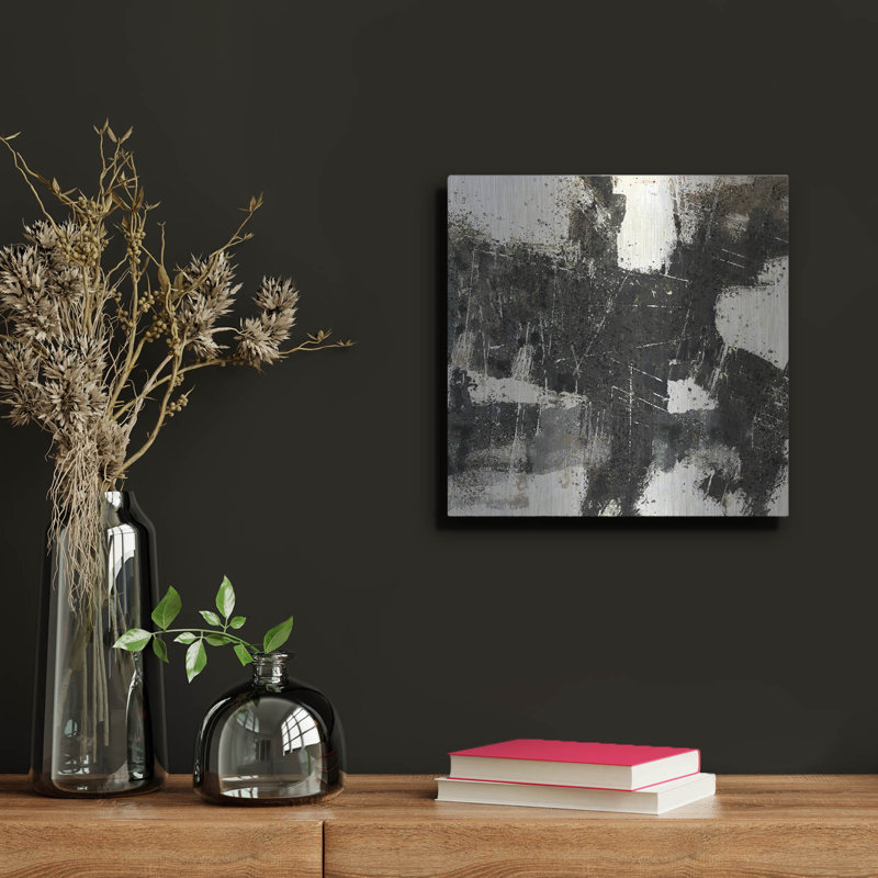 Ivy Bronx «Abstract Black and White» par Marta Wiley, art mural en métal, H 12 po x l 12 po
