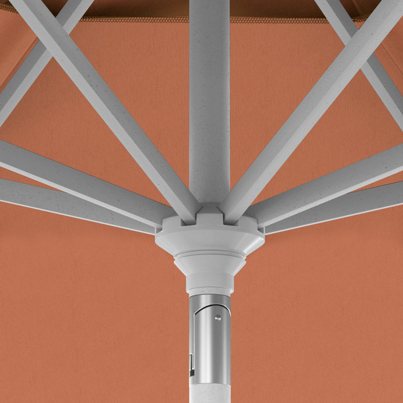 Parasol de patio blanc mat 11 pi., Melon