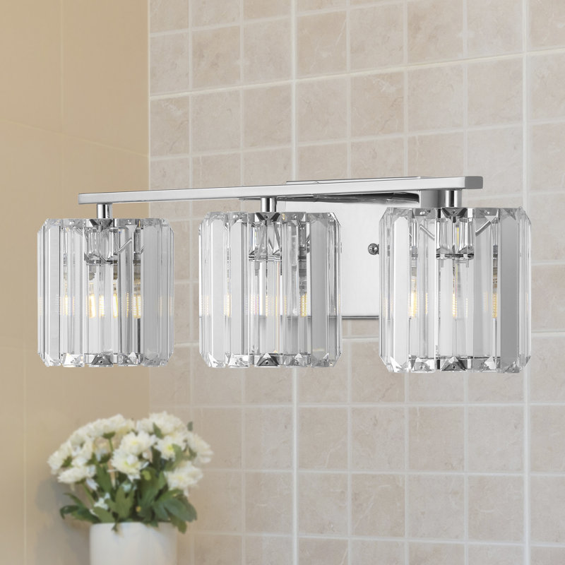 Éclairage pour meuble-lavabo à DEL classique en métal / verre Caydie Prism, 3