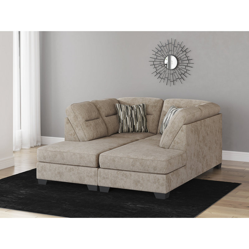 Chaise longue 2 pièces Cragin, Brun