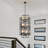 12-Light Dimmable Lantern Long Staircase Chandelier