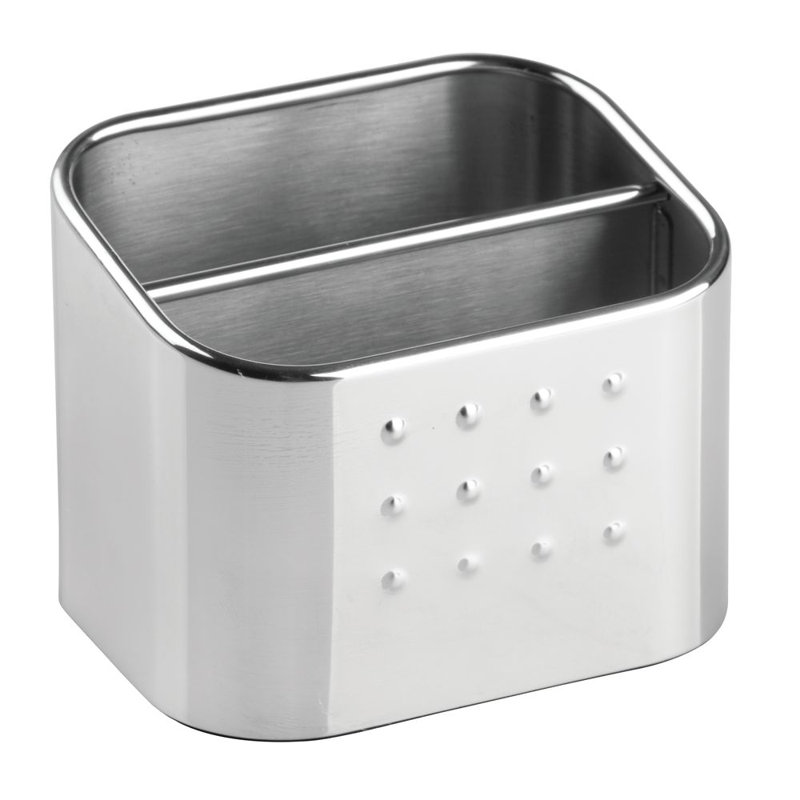Compact Stainless Steel Sink Organizer with Sponge and Scrubber
