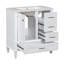 Ensemble de meuble-lavabo moderne avec ensemble lavabo 30 po, meuble-lavabo moderne avec porte à fermeture douce et 3 tiroirs, structure en bois massif (blanc)-124456512