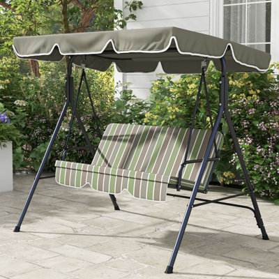 Balancelle d'extérieur 3 places avec coussin amovible Outsunny