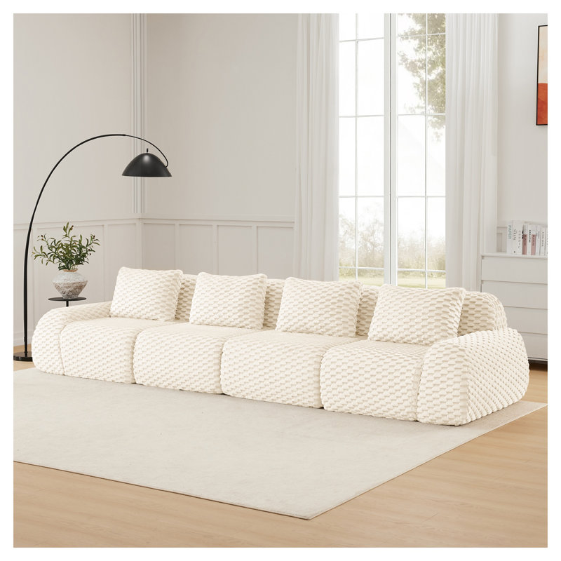 Canapé modulaire surdimensionné Modern, Tissu crème