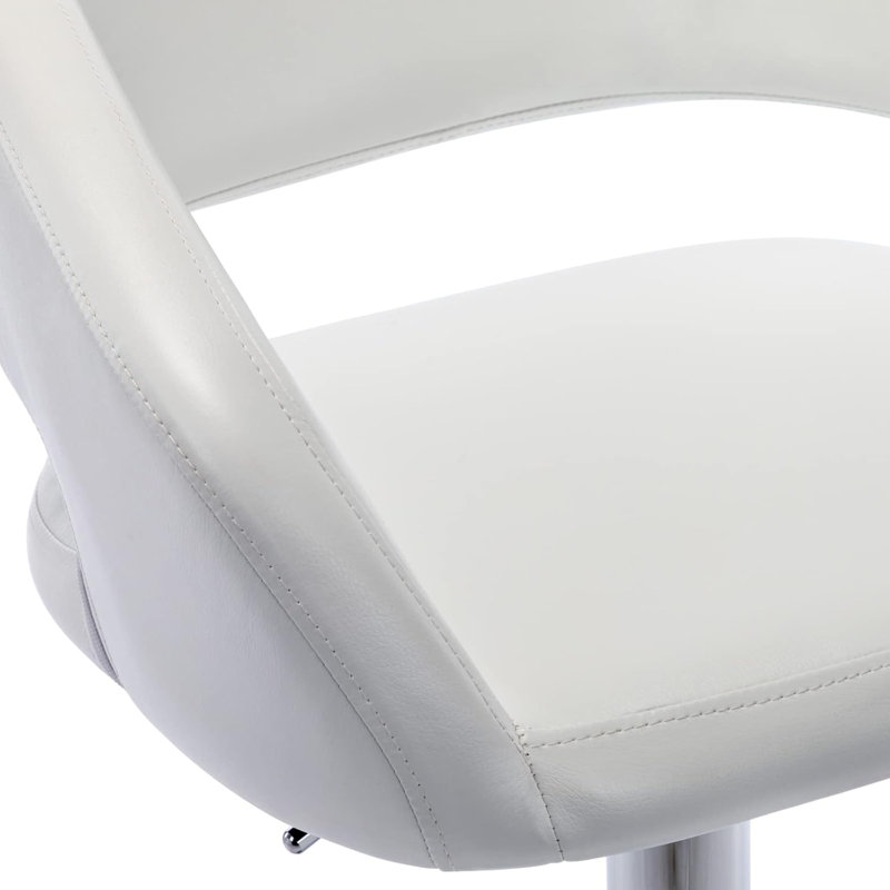 Tabouret de bar rotatif à hauteur ajustable Anastacio, Argent argent, Blanc