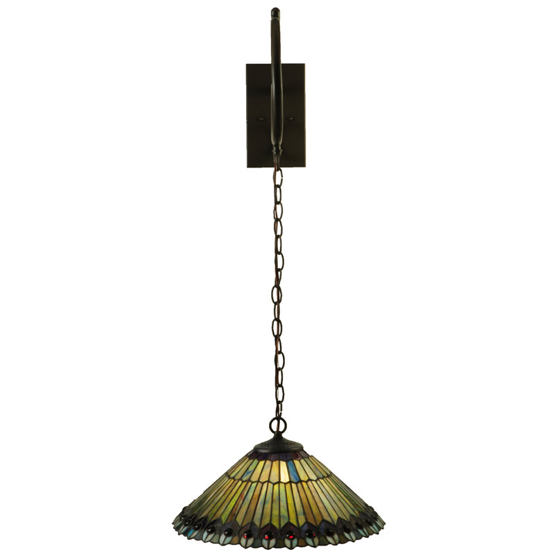 Elegant Bronze 1-Light Direct Wired Sconce with Art Glass Shade
