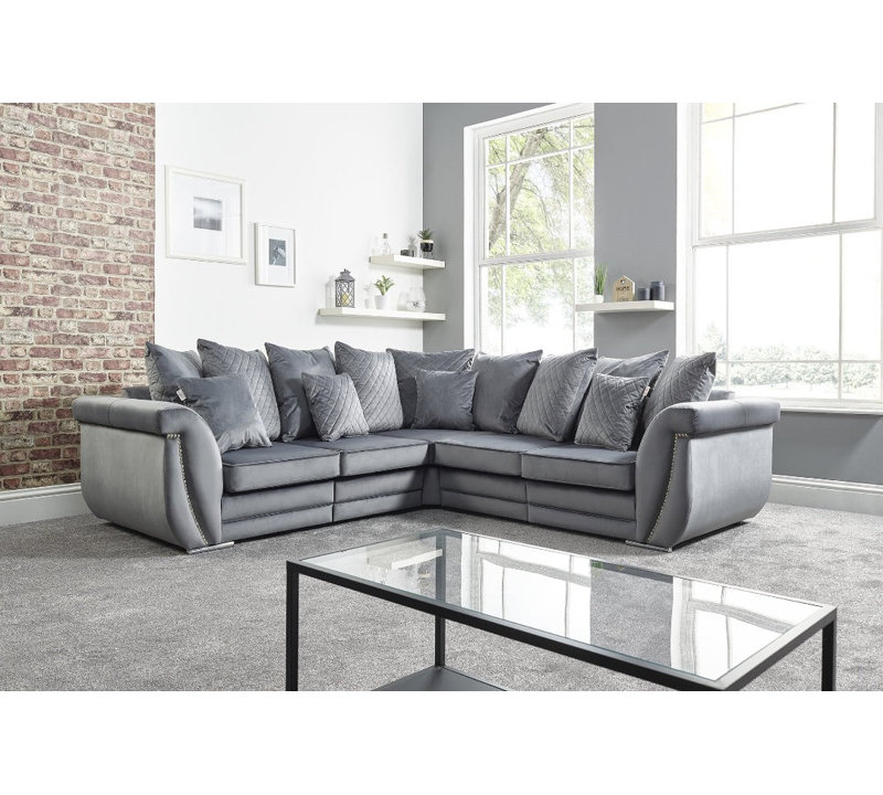 Hampton 5 Seater Velvet Corner Sofa