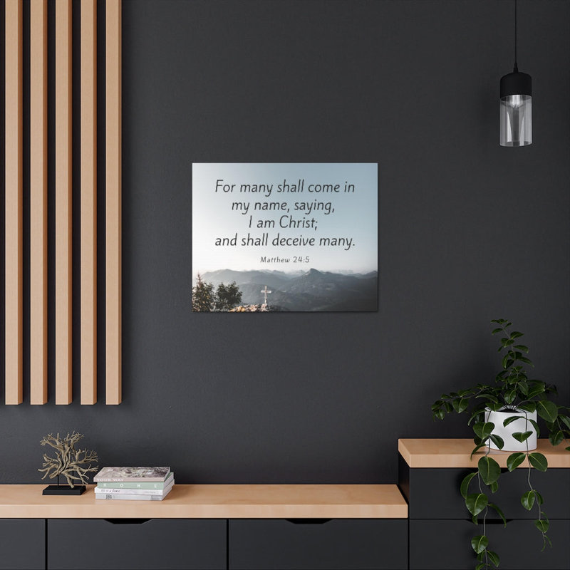 «I Am Christ Matthew 24: 5 Bible Verse Canvas», art mural chrétien, H 11 po x l 14 po