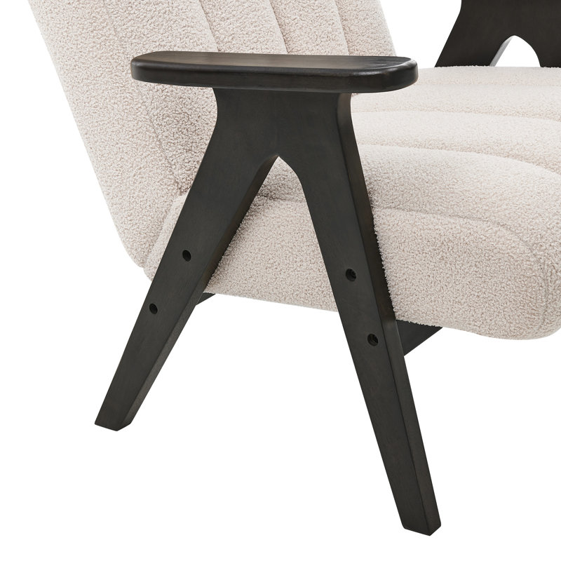 Chaise, revêtement, chaise d'appoint à cadre en bois avec finition, revêtement, Beige