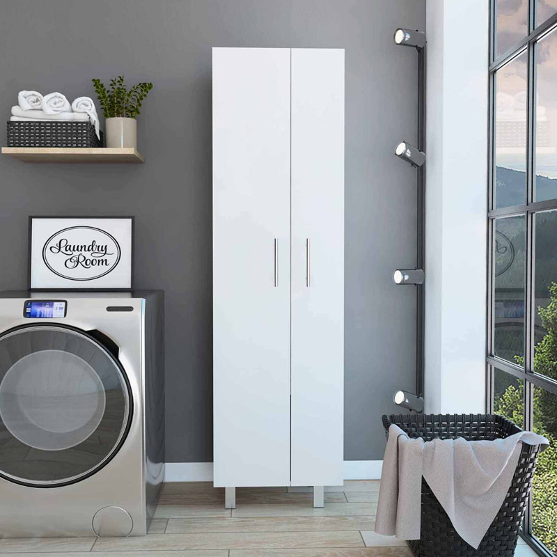 Halifax 2-Door Rectangle Closet Pantry White, White