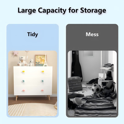 Commode à 3 tiroirs avec tiroirs coulissants, coffre de chambre de bébé en bois avec dispositif de sécurité anti-basculement, organisateur de vêtements pour bébé pour la chambre à coucher et la maison