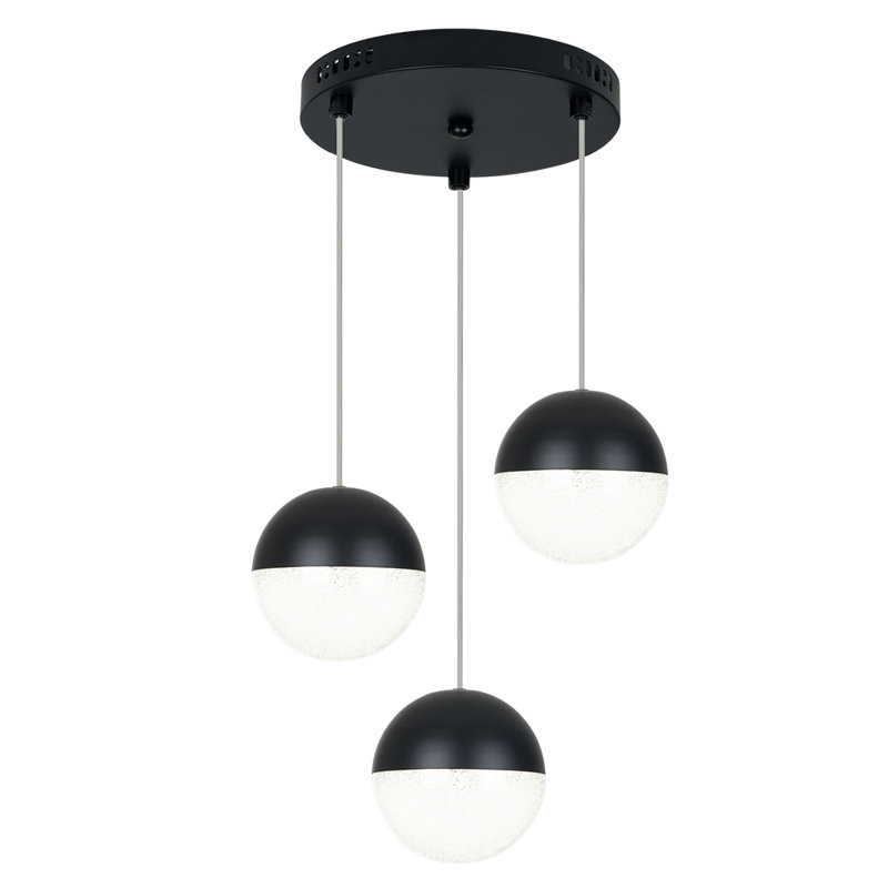 Coan 3 - Light LED Cluster Pendant, Black