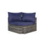 Ensemble de conversation pour patio 8 pièces, ensemble de conversation modulaire en forme de L en osier avec repose-pieds courbé et table en verre pour la piscine