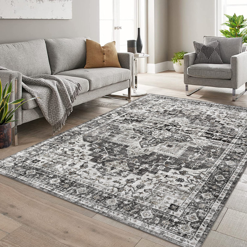 Rochan Washable Oriental Indoor Rug, Rectangle 9' x 12'