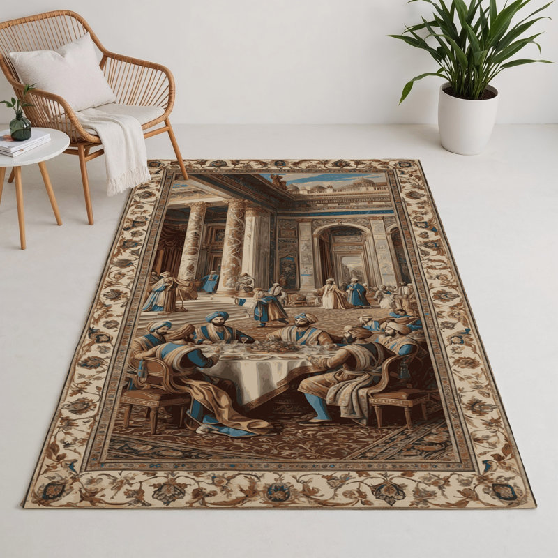 Tapis d'intérieur et d'extérieur brun Persian, Rectangulaire 3 pi x 5 pi