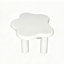Table basse de 40 pouces en forme de nuage avec 4 pieds de table ronds, convient aux salons, blanc-129016704