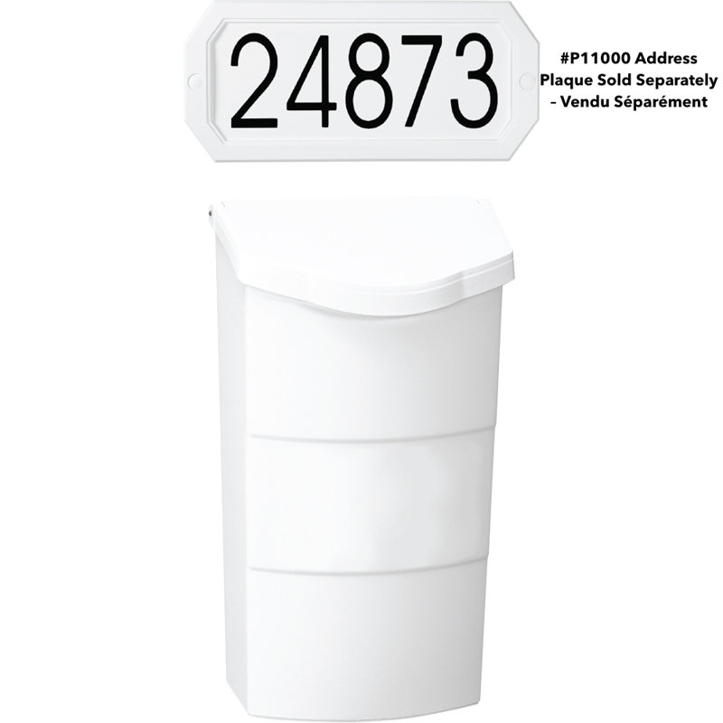 Modern White Lockable Wall Mounted Plastic Mailbox