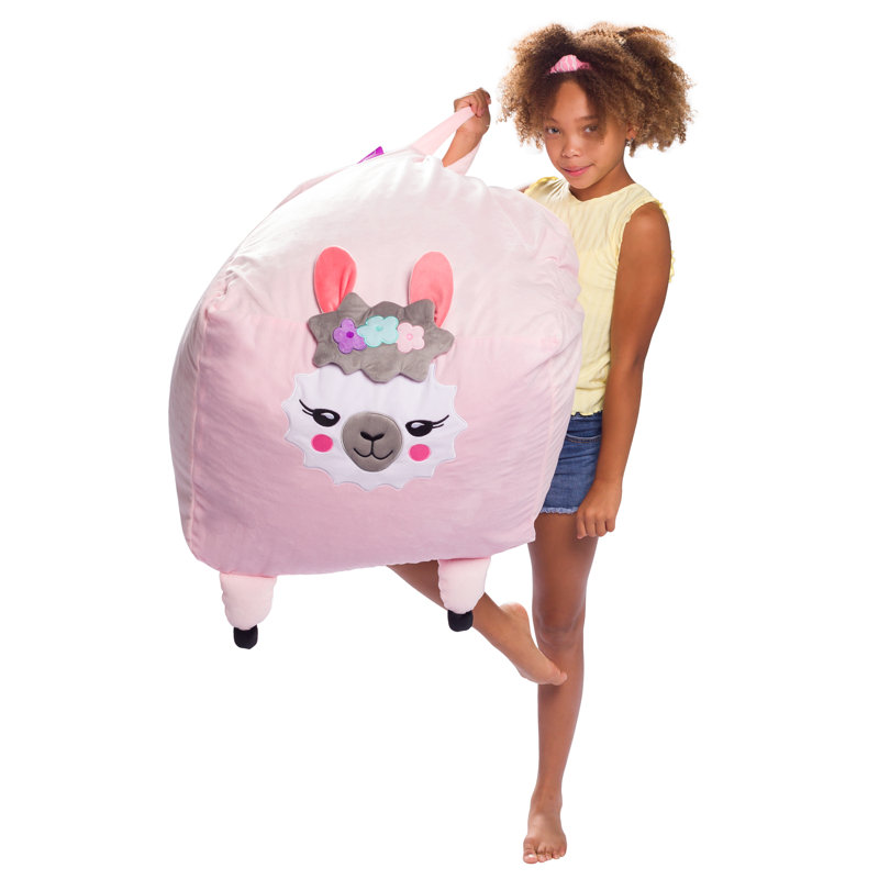 Petit fauteuil à billes Cozy Animal, H 18 po x l 18 po x P 18 po, Mélange de polyester rose lama