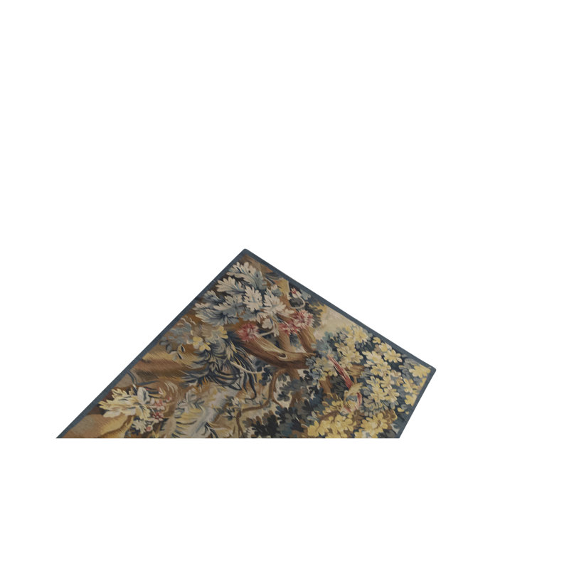 Hand-Knotted High-Quality Brown and Blue Area Rug