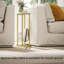 HOMCOM Narrow Side Table, Modern, 45 x 18 x 58.5 cm, White Marble Grain