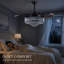 Ventilateur de lustre en cristal rétro avec télécommande et tringle suspendue réglable en température de trois couleurs convenant au salon, à la chambre à coucher et à la pièce.