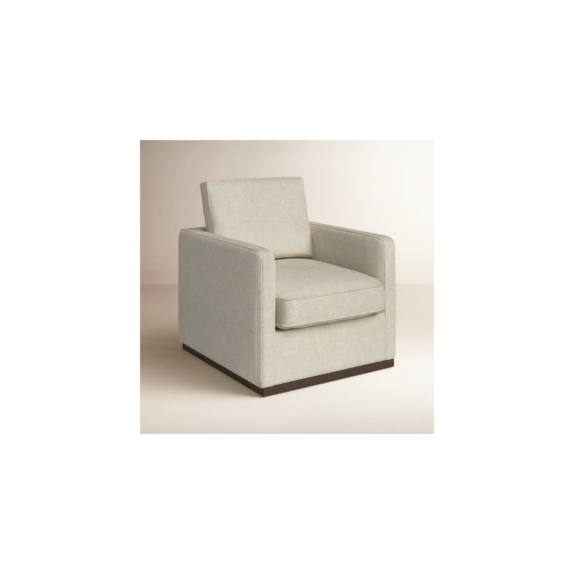 Bobbi Upholstered Swivel Armchair, Effie Flax Performance Linen